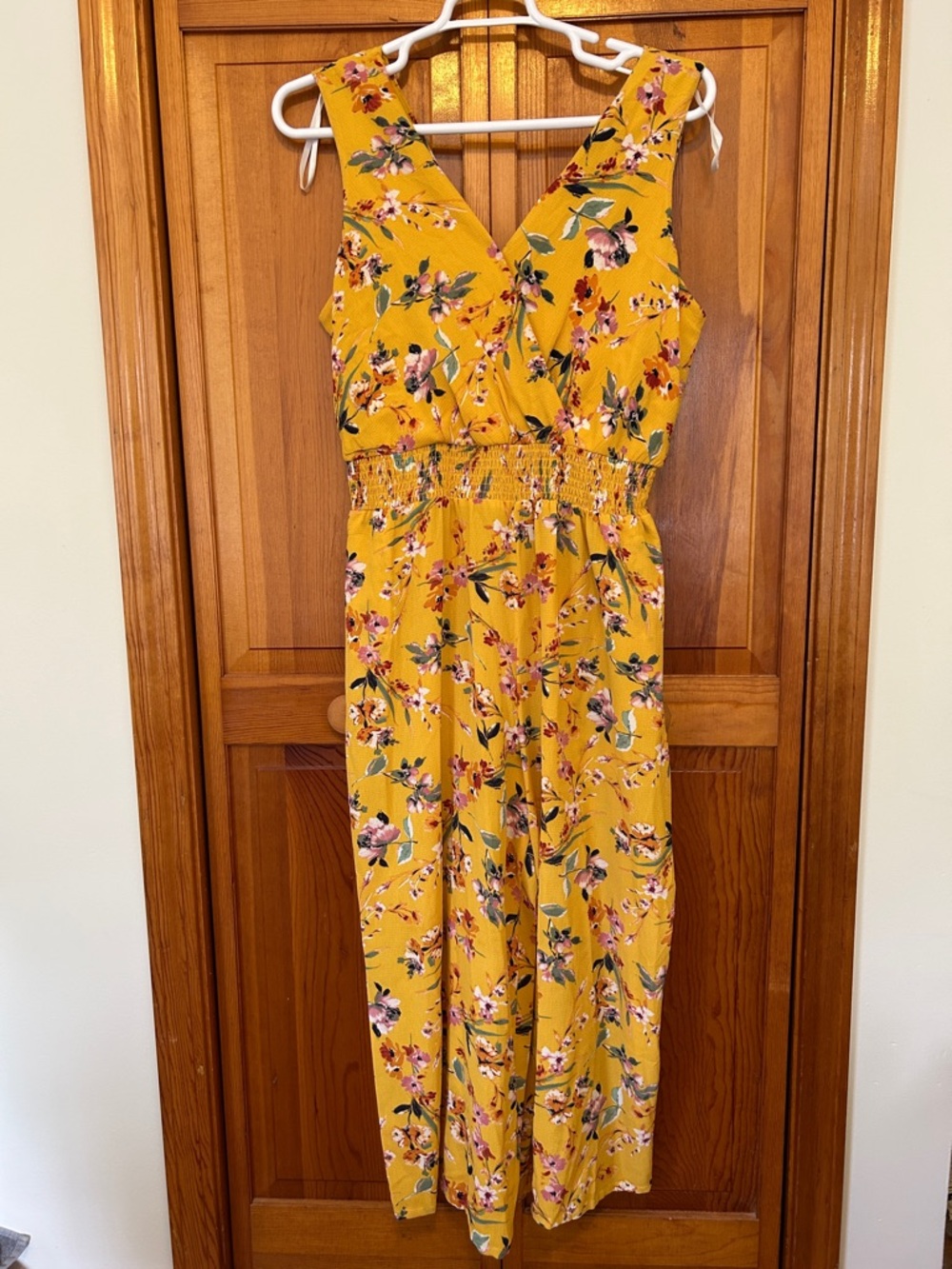 Alyx Yellow Floral Wide‑Leg Jumpsuit XL NWT V‑Neck Sleeveless Outfit